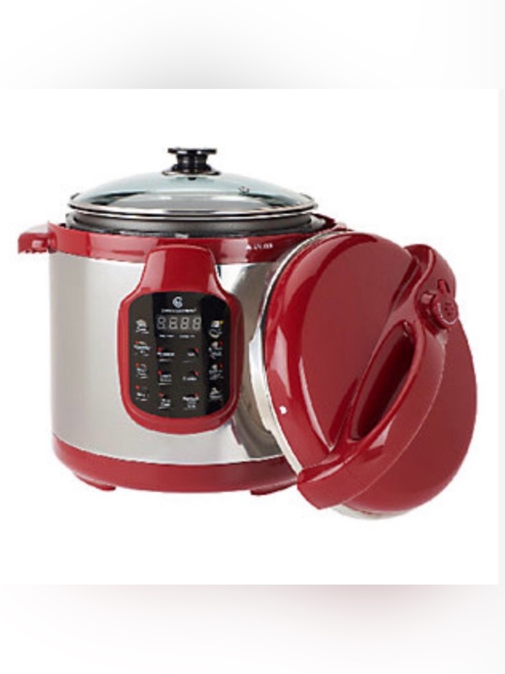 Pressure cooker slow cooker combo appliance 6 qt Red Digital Stainless Steel